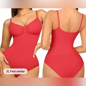 FeelinGirl Shapewear Bodysuit Tummy Control Red Size M/L